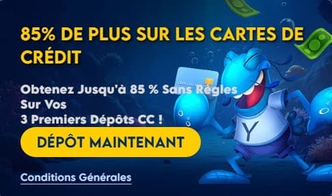 Yabby Casino bonus cartes bancaires